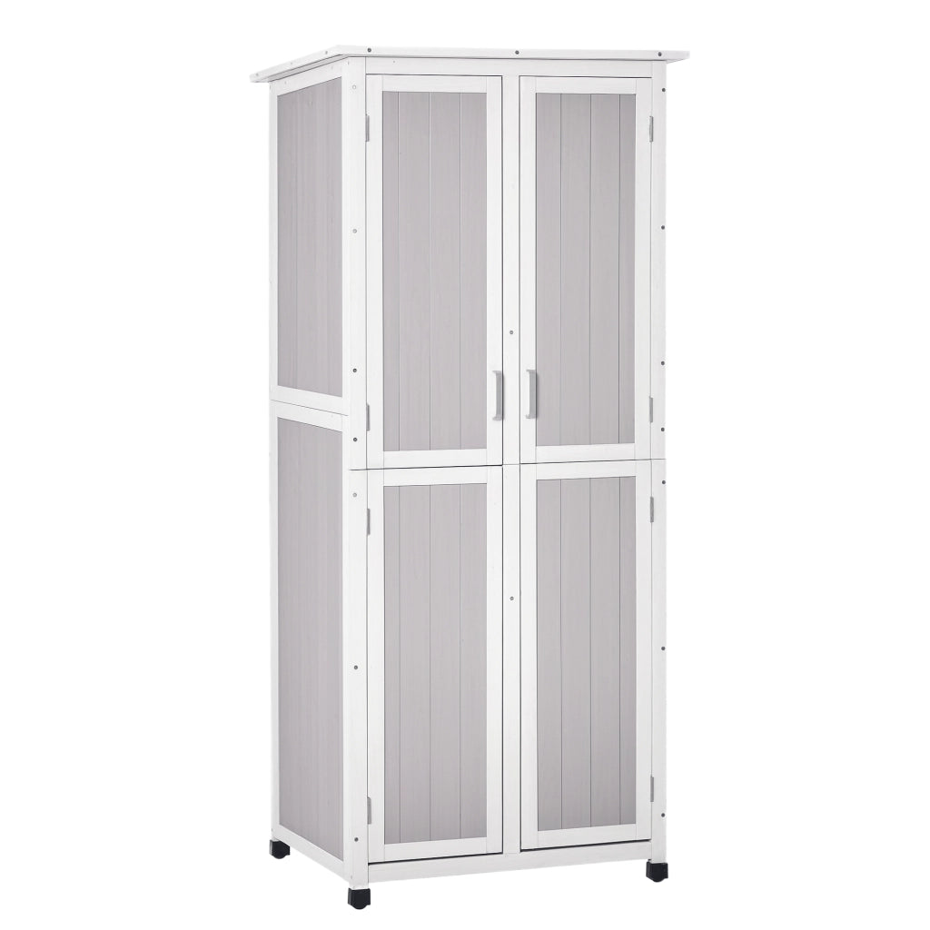 Casetta Porta Attrezzi in Legno ¨C zephmum ¨C Grigio 77x58x175 cm