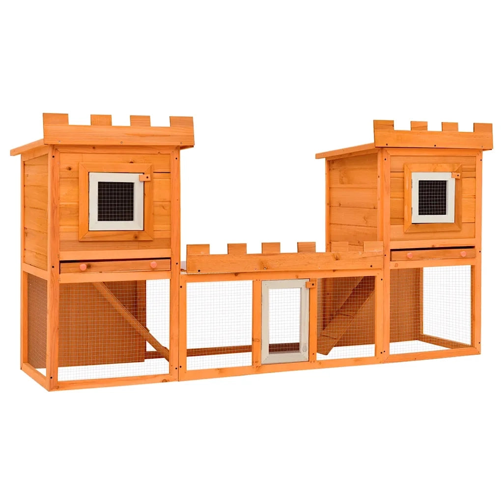 Conigliera all'Aperto Grande Gabbia Animali Piccoli 2 Casette cod mxl 40801