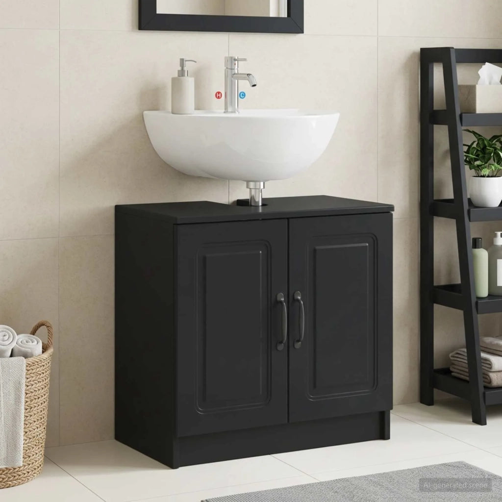 Armadio per Lavabo da Bagno UTRECHT Nero 59,5 x 31,5 x 59 cm 897666