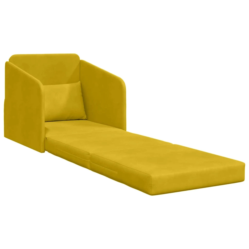 Divano letto Giallo 65 x 80 x 83 cm Velluto 4106653