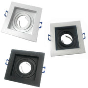 Trade Shop - Portafaretto Incasso Quadrato Acciaio P23 Orientabile Supporto Faretto Porta Faretti -