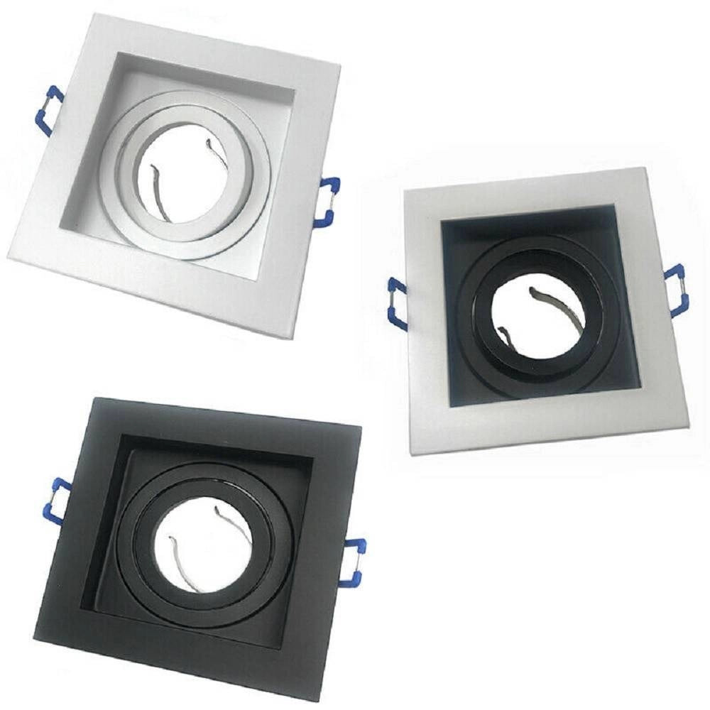 Trade Shop - Portafaretto Incasso Quadrato Acciaio P23 Orientabile Supporto Faretto Porta Faretti -