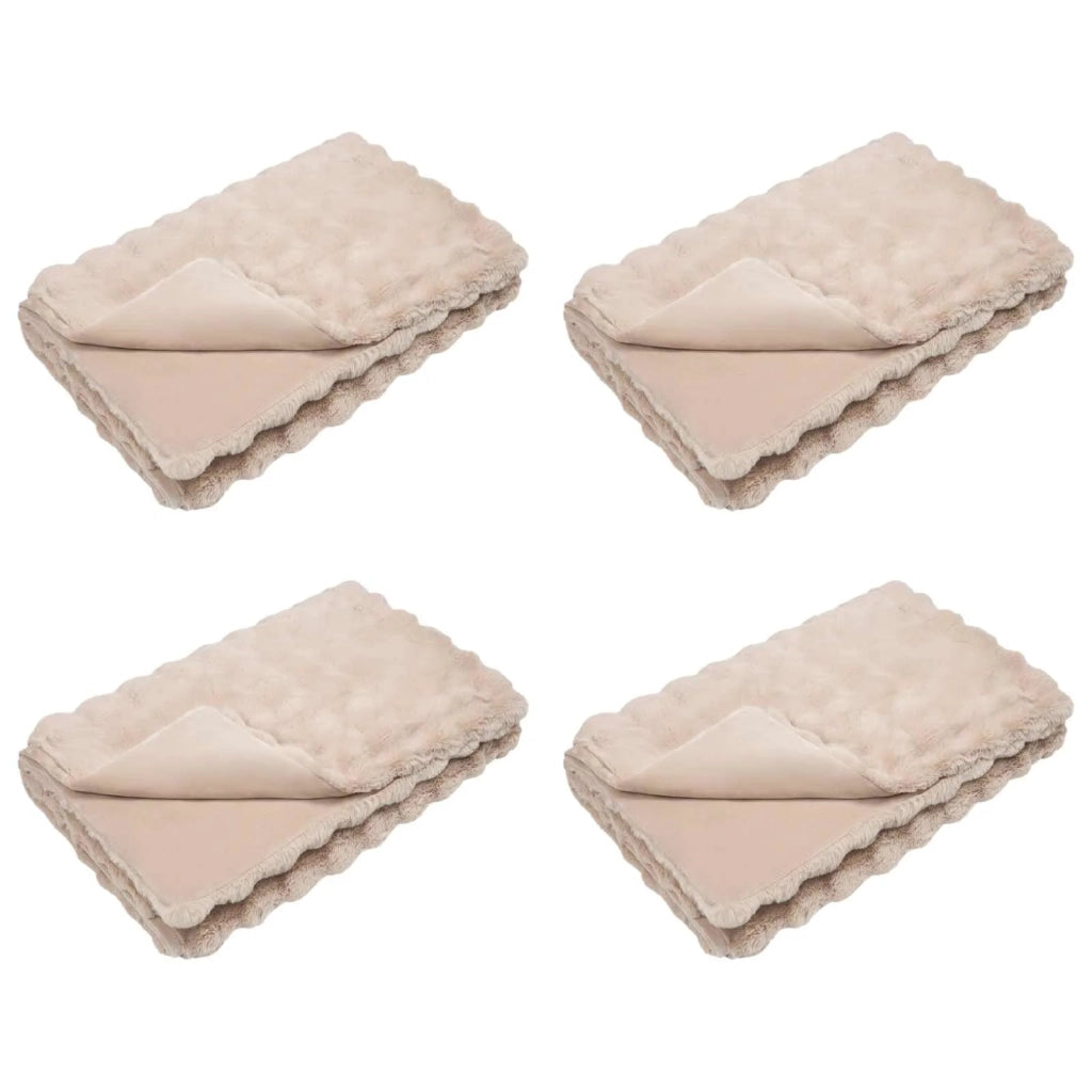 Coperta antiscivolo in sintetica di coniglio Olite 4 pcs Beige 42021790