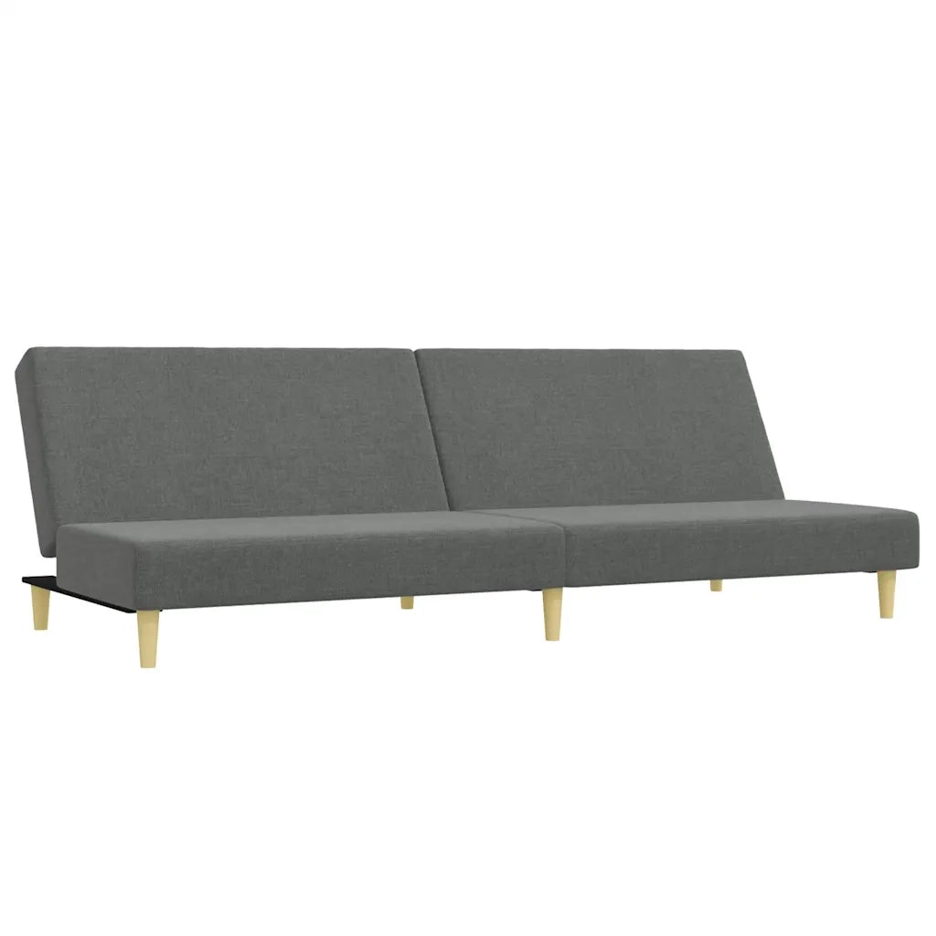 Divano Letto 2 Posti con Poggiapiedi-Sofa Letto 2 Posti-Daybed Grigio Scuro in Tessuto 864717