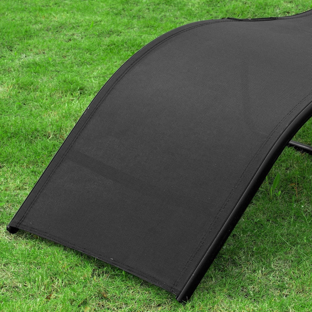 SoBuy Sdraio pieghevole Lettino prendisole Sedia con poggiatesta Sdraio per esterni giardino spiaggia Sedia da campeggio Nero 173x60x69 cm OGS45-SCH
