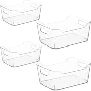 Set di Organizzatori Scatole - 4 Scatole Transparenti per Cucina o Bagno - 2 Misure