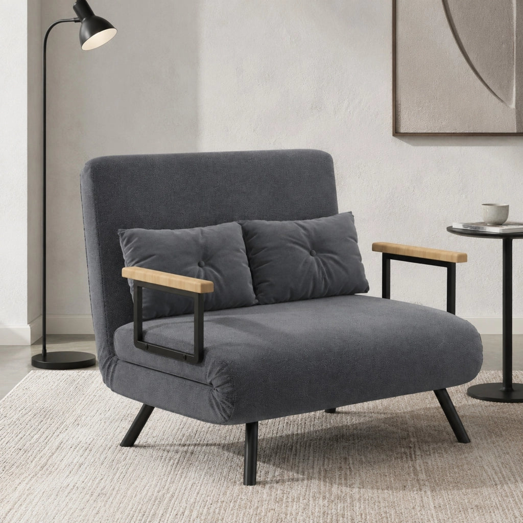 Poltrona letto reclinabile grigio scuro 102x73x81 cm