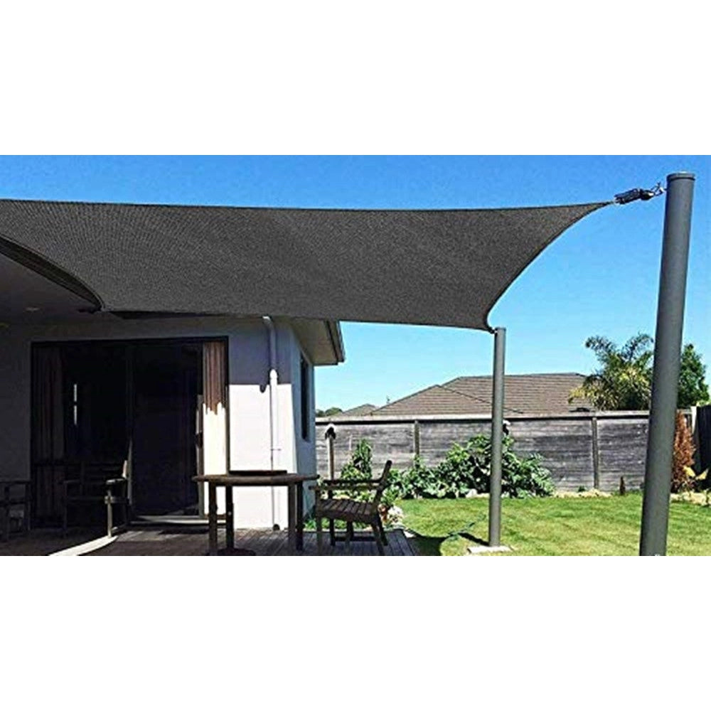 Trade Shop - Vela Tenda Rettangolare Parasole Protezione Sole Ombra Giardino 2x3 Mt Grigio 222583 -