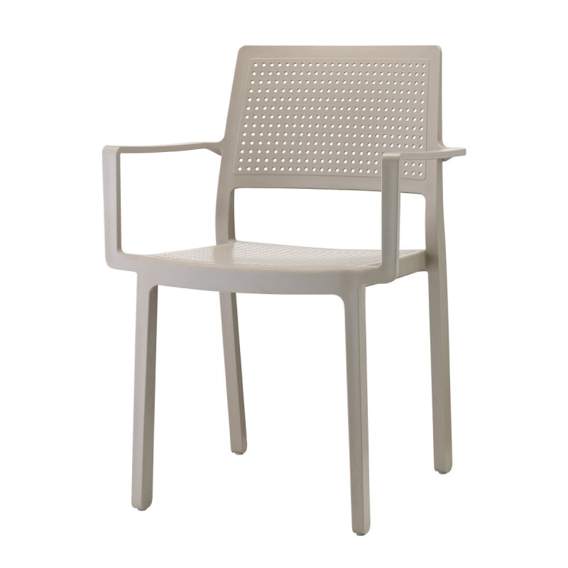 SET 4 PEZZI SEDIA EMI CON BRACCIOLI TECNOPOLIMERO MADE IN ITALY SCAB DESIGN - Tortora 15