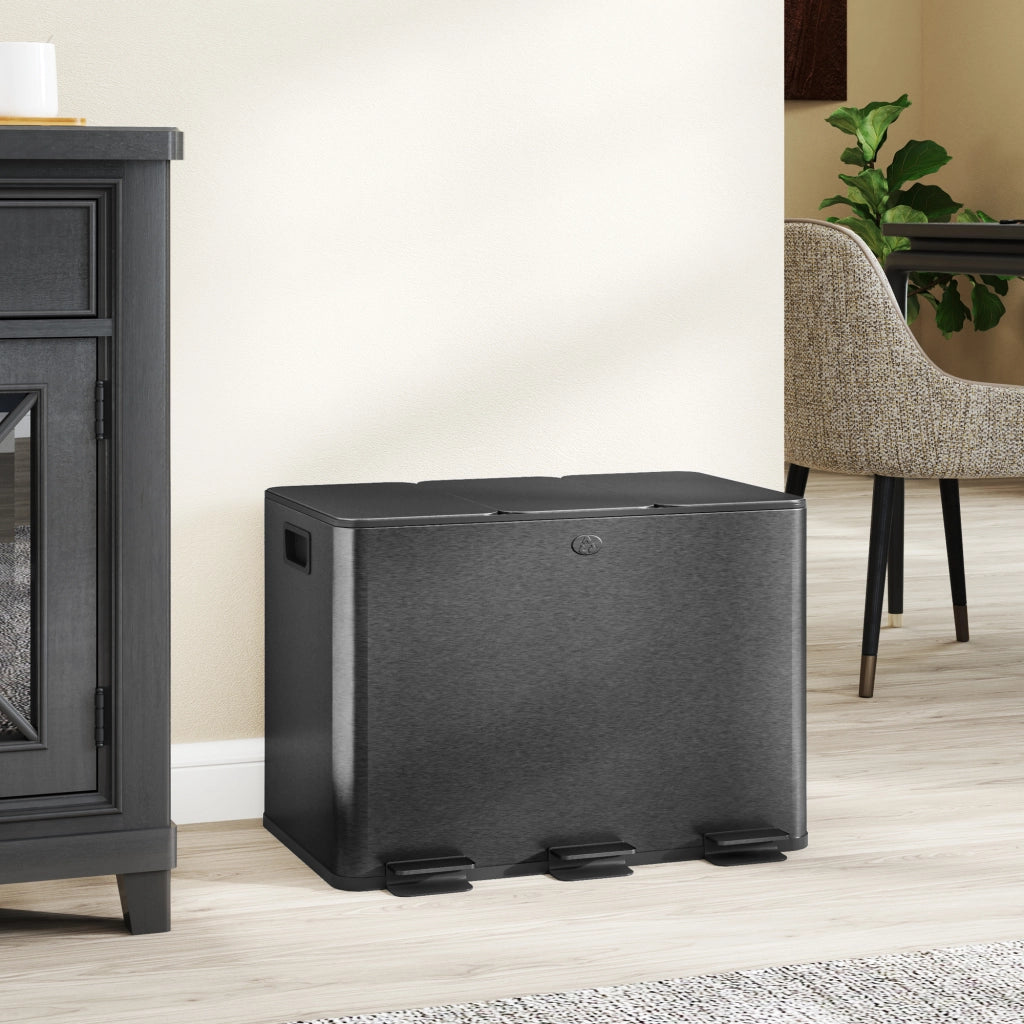 Cestino per la Raccolta Differenziata ¨C Zephmum ¨C 61,9x36,6x56,7cm, Nero
