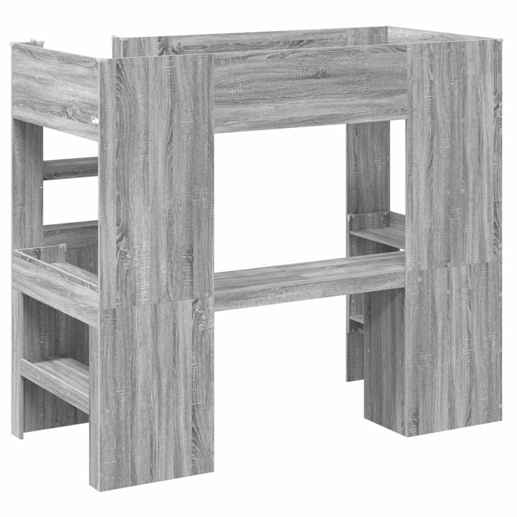 Struttura letto a castello con scrivania Grigio Sonoma 3410464