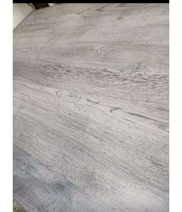 Tavolo fisso in rovere massello nodato finitura beton spessore 4 cm. misura l.180 p.90 h.75 (1668) - Mobili 2G