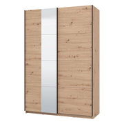 Armadio Camera da Letto Pasturo, Guardaroba Grande Appendiabiti, 145.5x217.5h cm Marrone Rovere Nodi