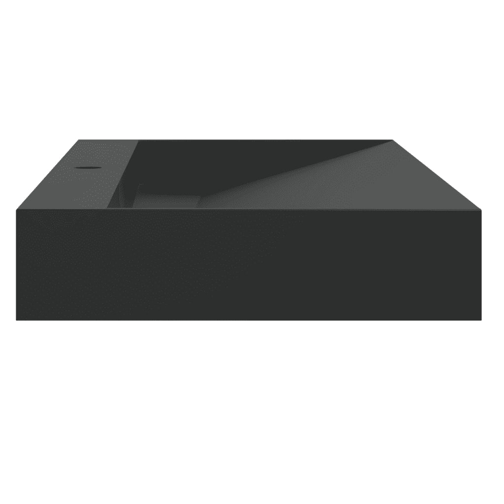 Lavandino-Lavabo 120x46x11 cm Blocco in Marmo/Minerale Nero Opaco