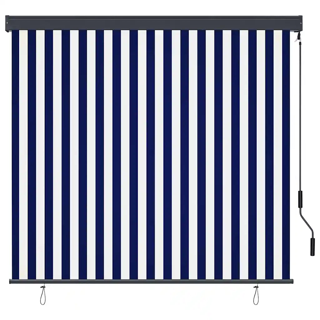 vidaXL Tenda a Rullo Esterna Rigato Blu e bianco 180 x 250 cm Tessuto