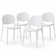 Set 4 Sedie da Pranzo Impilabili in Polipropilene Modello Milano 48x40x80 cm