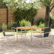 Set da Pranzo da Giardino  in Legno Massello di Teak in 5 Pezzi