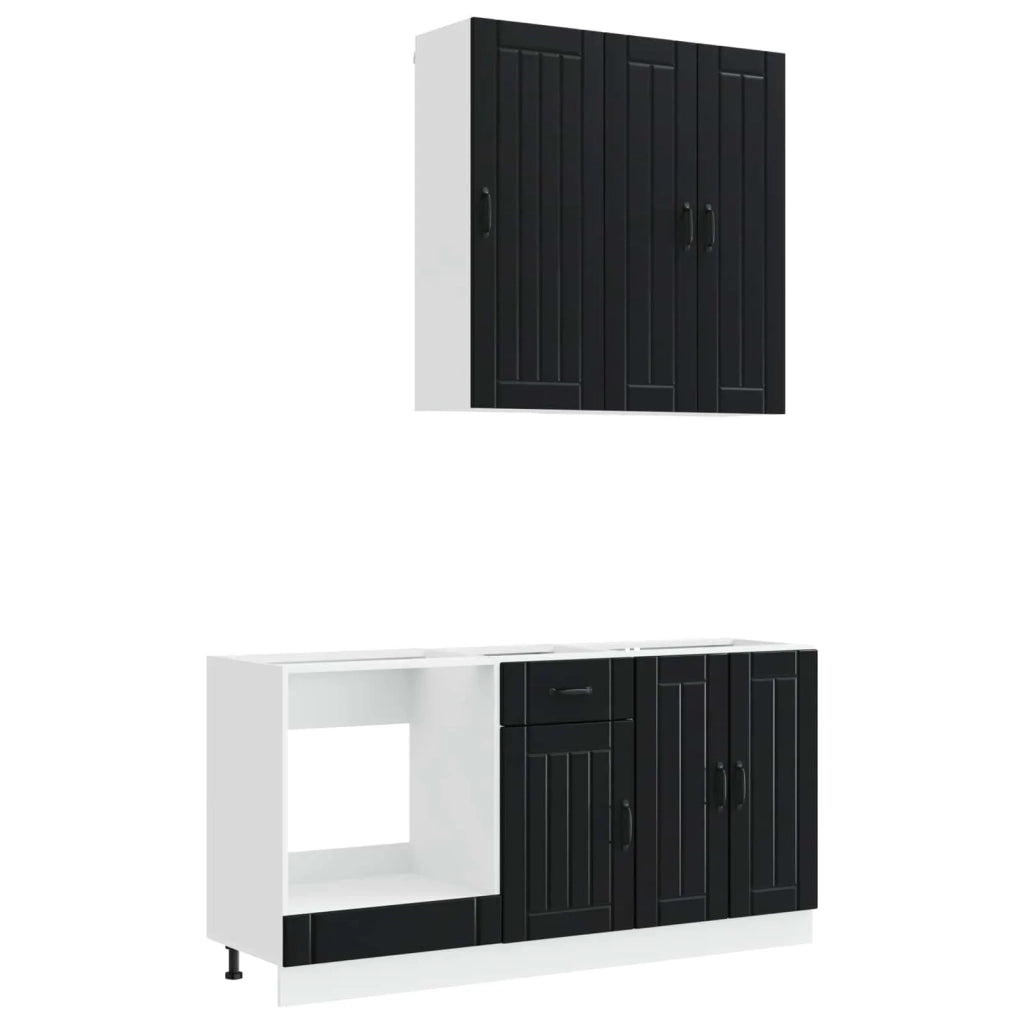 Unità Cucina LUCCA 5 pcs Nero Legno ingegnerizzato 3438266