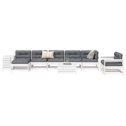 Set Divani da Giardino 10 pz Bianco in Legno Massello di Pino 3250649