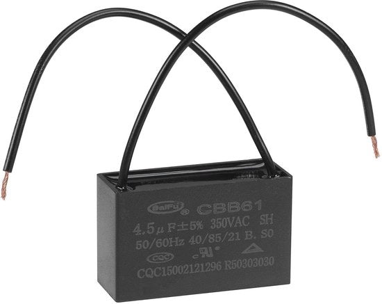 Ventilatore da soffitto condensatore - 2 fili - 4,5 UF - Formato compatto - Polipropilene metallizzato - Adatto per ventilatori - Capacità...