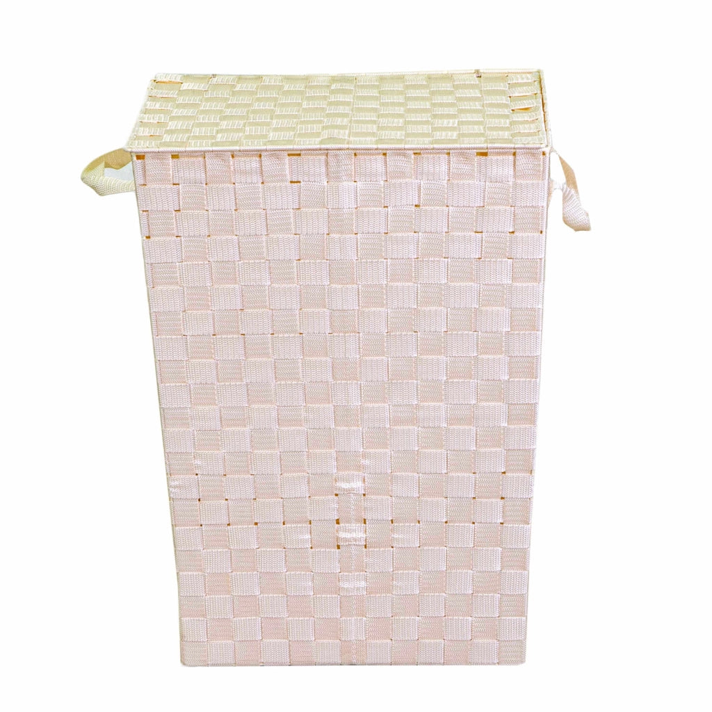 Cesto Portabiancheria in poliestere crema rettangolare cm 40x30xh53