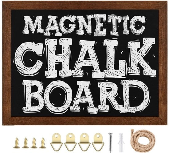 Tavolo bianco magnetico con cornice in legno, scrittura con matita, per appendere verticalmente o orizzontalmente, pannello magnetico, con fune di juta per appendere, 30 x 40 cm