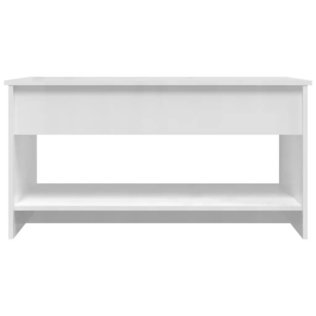 Tavolino Salotto Bianco Lucido 102x50x52,5 cm Legno Multistrato cod mxl 8794