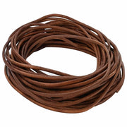 Cordino in Pelle Marrone Chiaro Ø3 mm x 10 m Pelle 42022004
