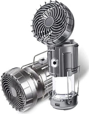 Lampoventilatore multifunzionale alimentato da energia solare – batteria 1500mAh lithium, caricabatteria USB, impermeabile, regolabile – ideale per attività all'aperto, campeggio, tende e emergenze.