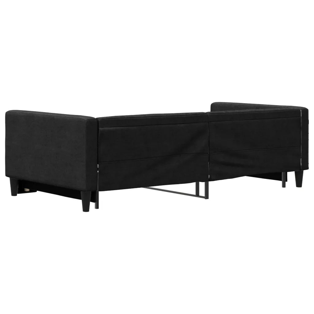 Divano Letto con Letto Estraibile Nero 100x200 cm in Tessuto 3196585
