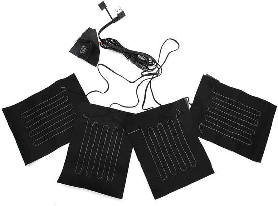 Set di Pannelli di Riscaldamento per Autoaiuto - Giacca e Guanti Elettrici a Batteria USB - Impermeabile per Inverno