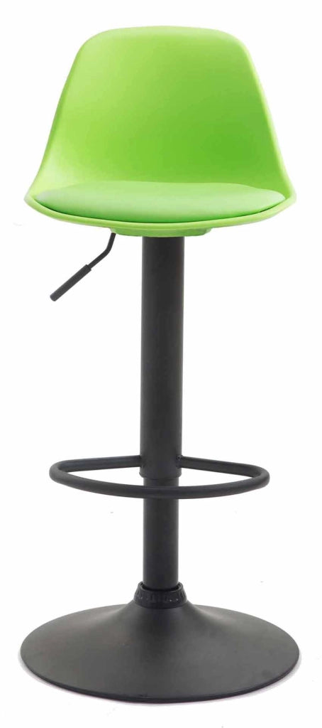 Set 2 sgabelli Kiel in polipropilene e similpelle nero,verde