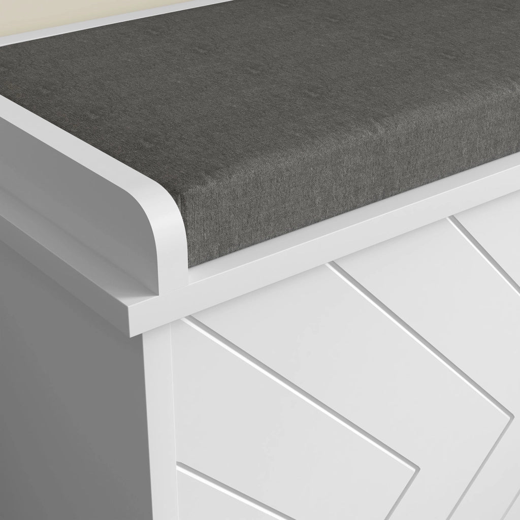 Panca con Scarpiera, Seduta e Ripiano Regolabile ¨C zephmum ¨C 100x48x26 Bianco