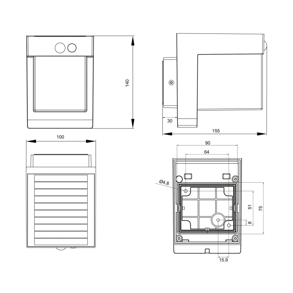 LÚZETE - APPLIQUE ESTERNO SOLARE 5,5W 4000K SENSORE IP44 CORIANDER