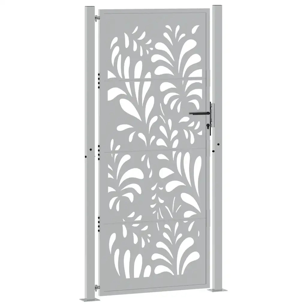Cancello da giardino 100x200 cm in acciaio corten design ondulato 4100978