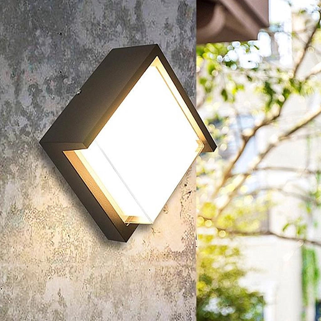 Applique da esterno e interno lampada moderna per parete muro IP65 faretto 15W luce bianca naturale 4200K impermeabile