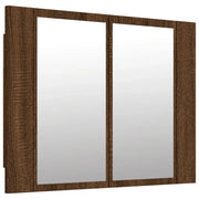 Mobiletto a specchio LED 60 x 12 x 45 cm in legno ingegnerizzato marrone 02_0006743