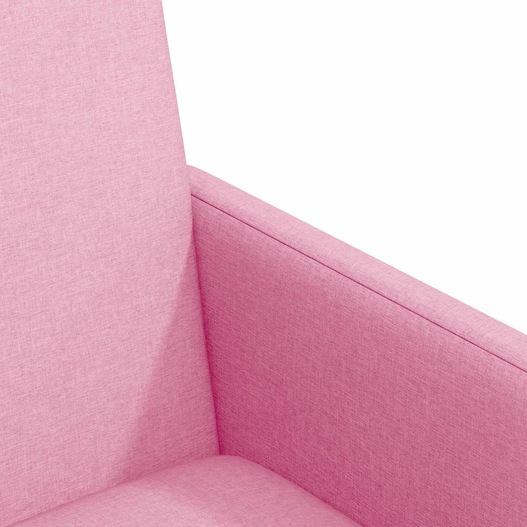 Sedie da Pranzo con Ruote 2 pcs Rosa 57 x 66 x 94 cm Tessuto