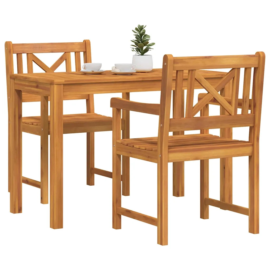 Set da Pranzo per Giardino 3 pz | Set Salotto da Giardino Marrone