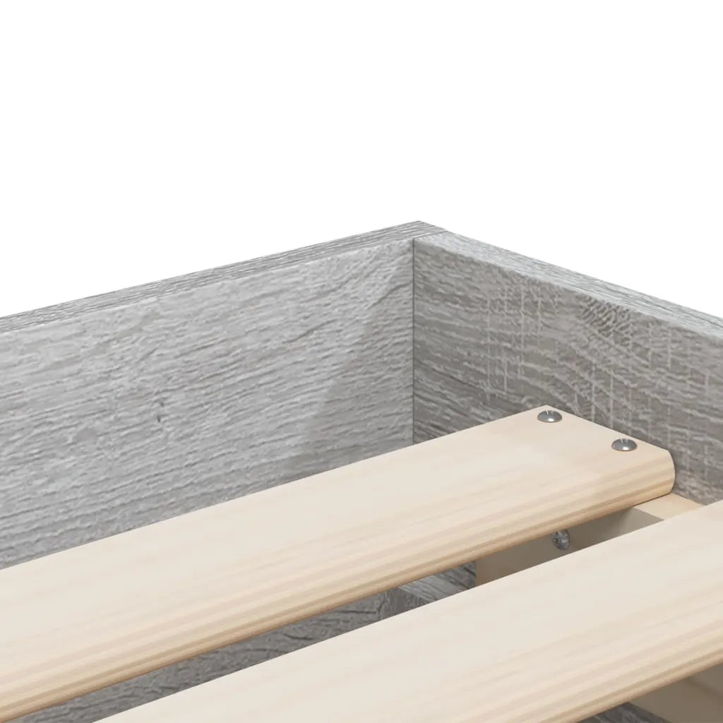 Letto singolo | Letto per adulti | Giroletto Cassetti Grigio Sonoma 90x190 cm Legno Multistrato