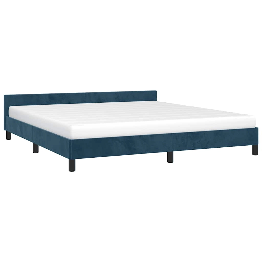 Giroletto con Testiera Blu Scuro 180x200 cm in Vellutocod mxl 95574
