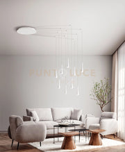 Sospensione in alluminio colore bianco  9 luci Cone LED 63W 3000K CRI?80 220-240V 50/60Hz 3600Lm