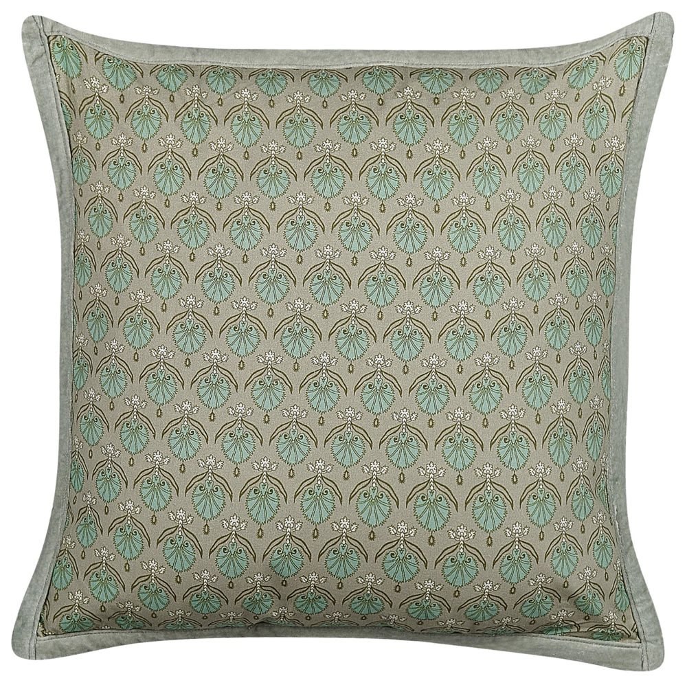 Set di 2 cuscini decorativi cotone motivo foglia 45 x 45 cm sfoderabile cerniera accessori decorativi