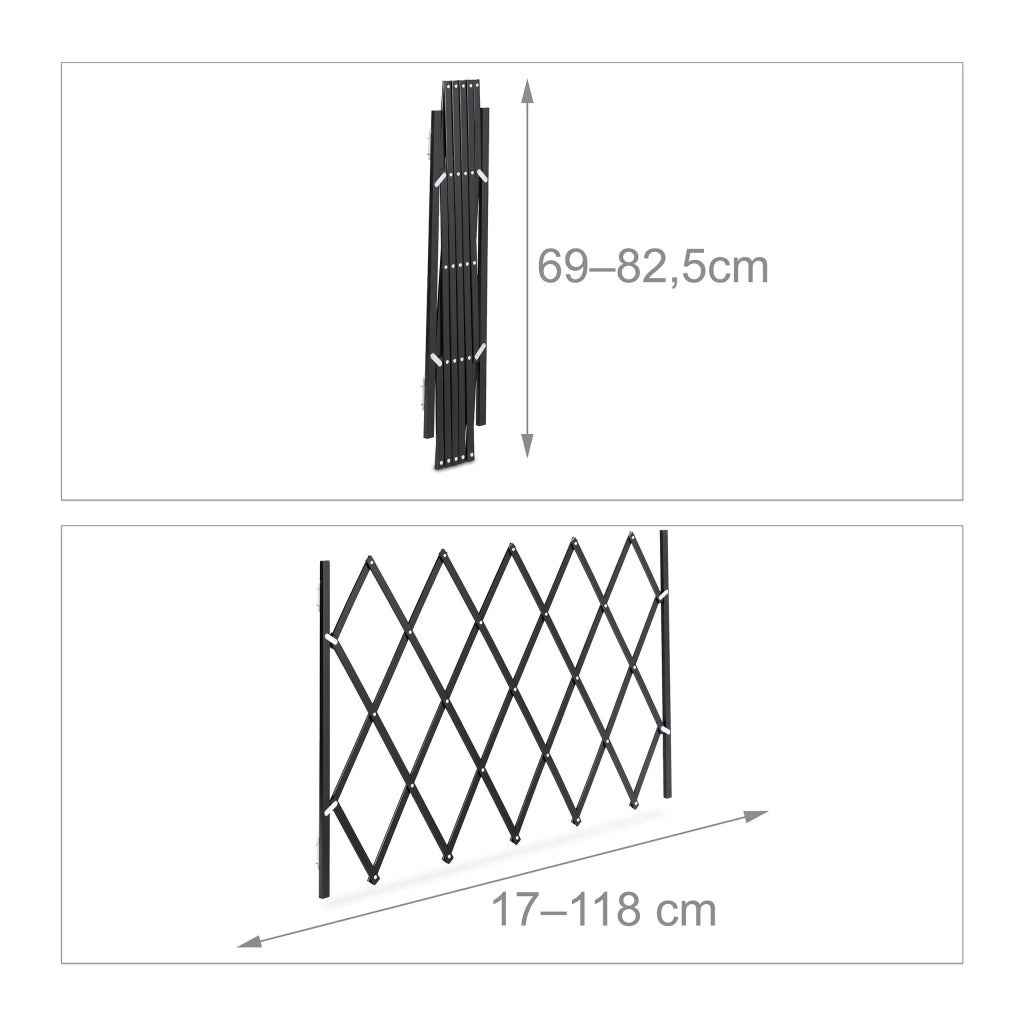 Barriera estensibile regolabile design robusto per cani 70 x 90 cm sicurezza accesso in bambù nero 13_0013082
