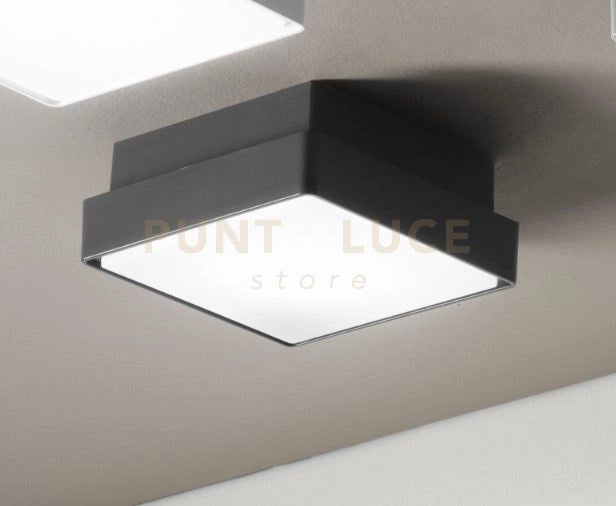 PICCA PLAFONIERA PER ESTERNI GRANDE ANTRACITE 30X30CM 2 LUCI ATTACCO E27