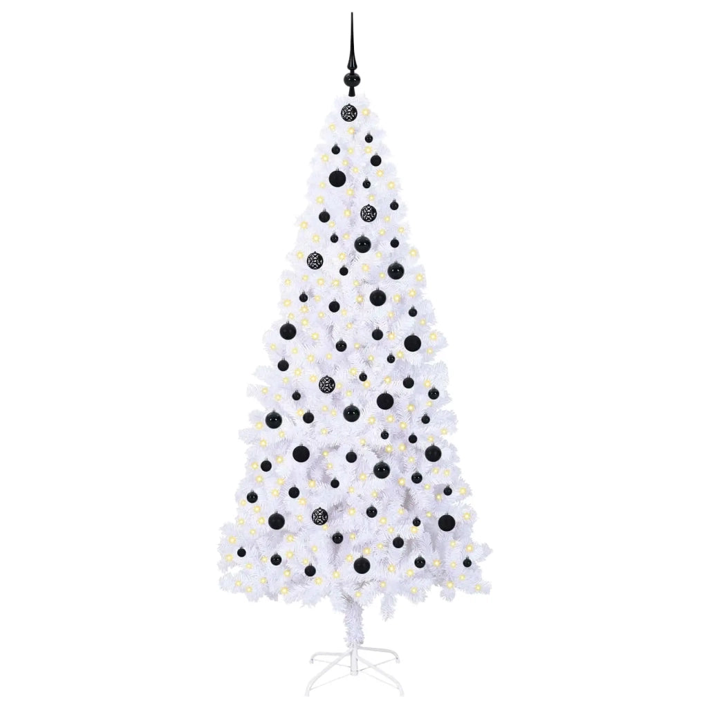 Albero di Natale Artificiale-Albero Natalizio Bianco 210 cm PVC e Acciaio 197792