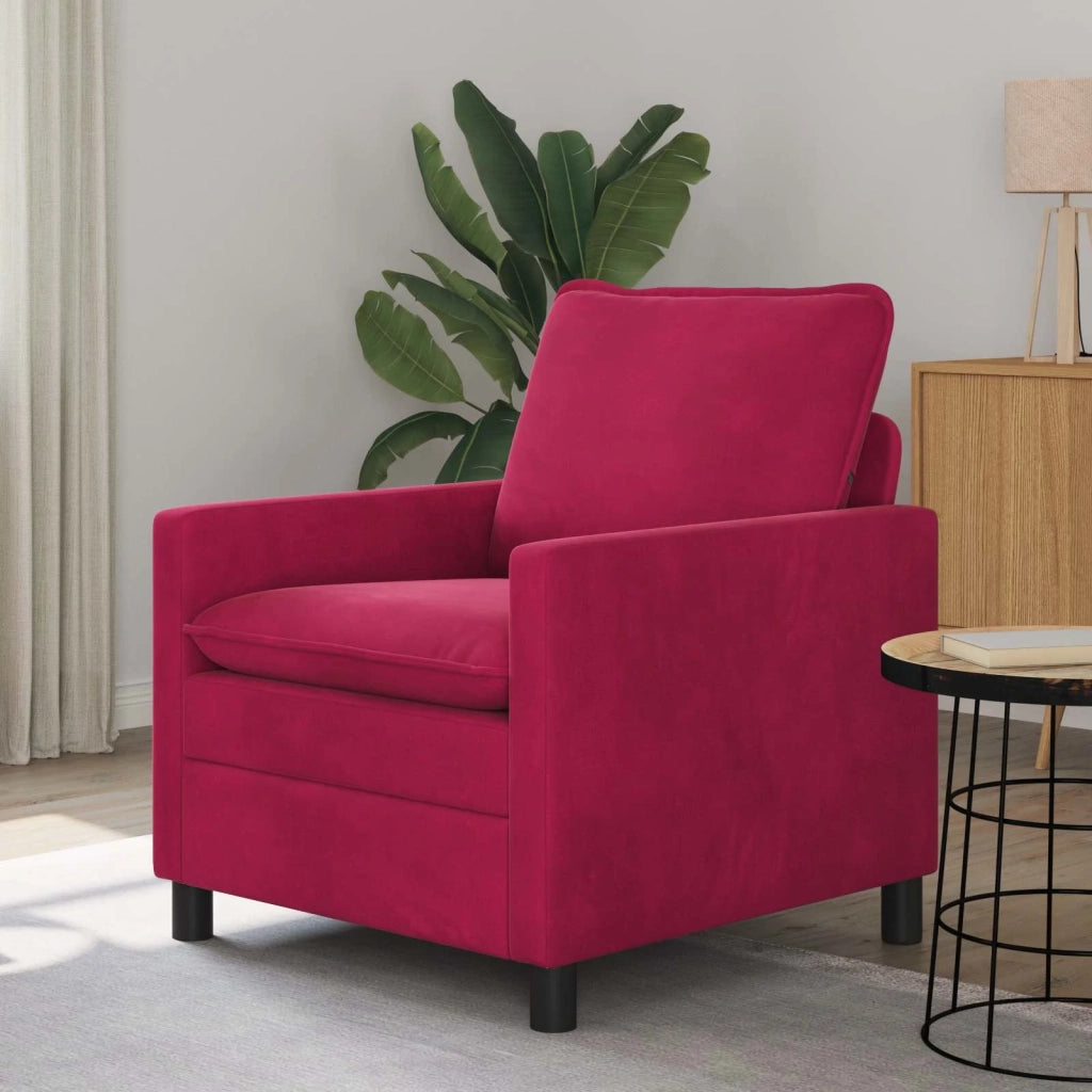 Divano | Divano da soggiorno | Sofa Rosso Vino 76 x 81 x 87,5 cm Velluto