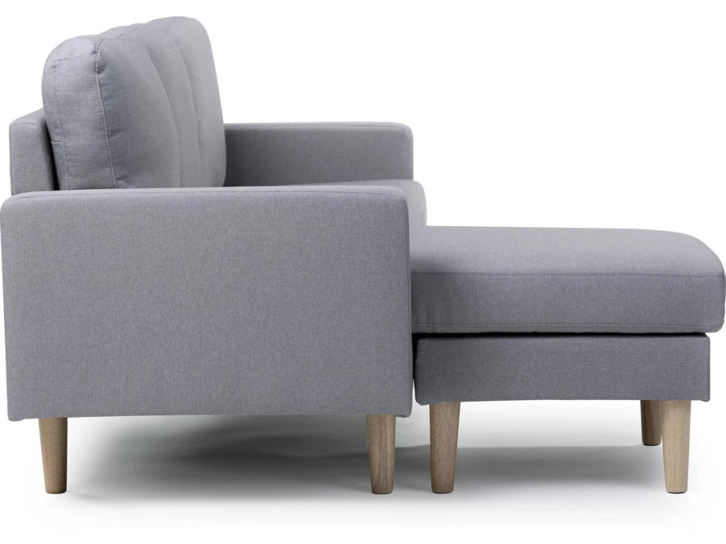 Divano angolare reversibile in tessuto "Gabby" - 3 posti - Grigio chiaro