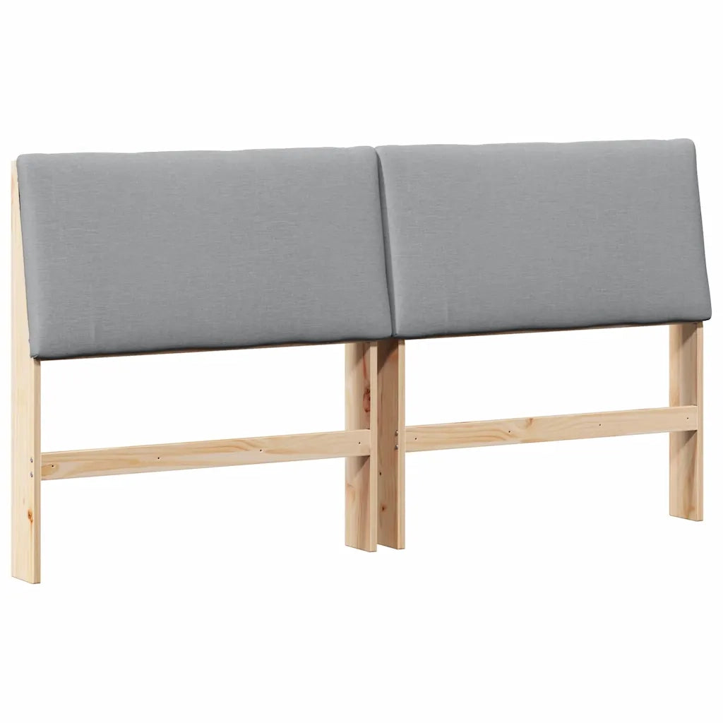 Testiera imbottita Grigio chiaro 200 cm Pino massello 879264