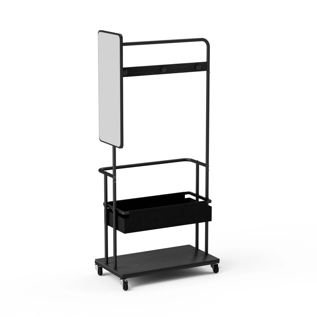 STENDIABITI Multifunzione 70x40x170 cm Metallo e Pannello di legno Nero